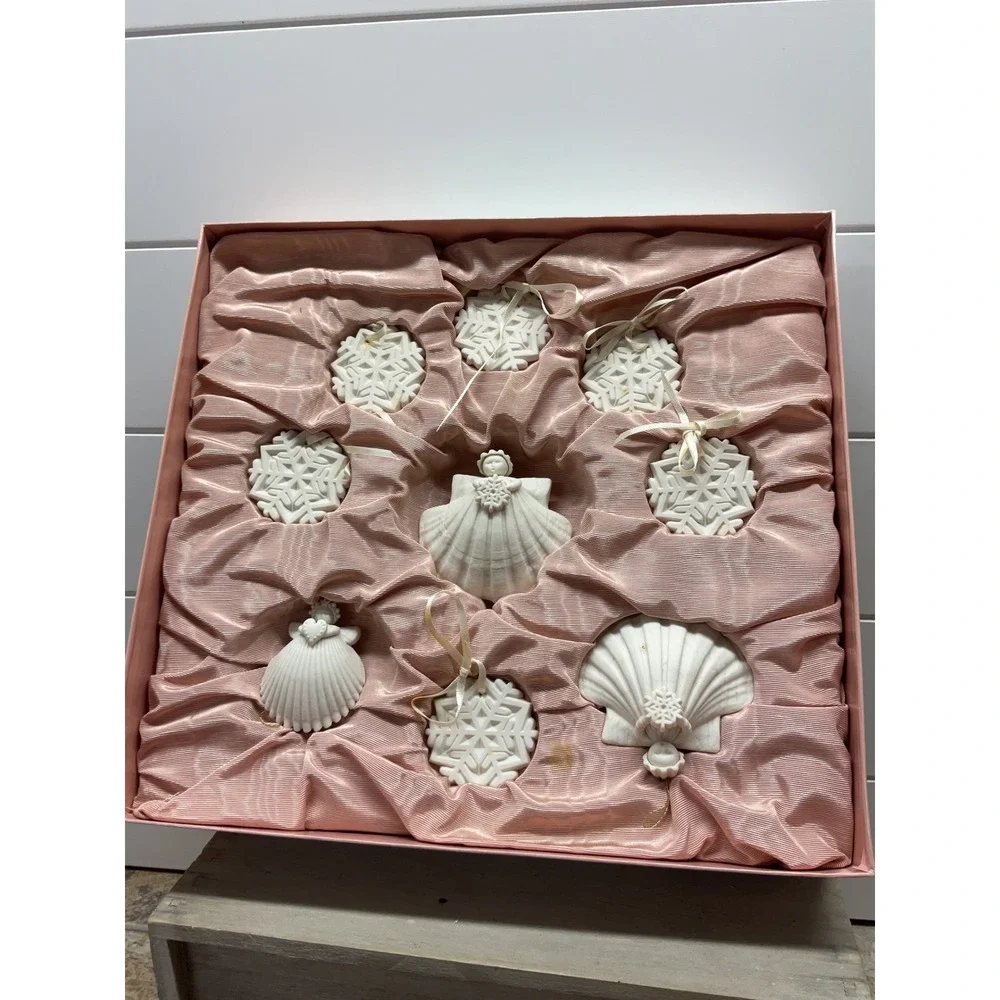 Margaret Furlong Winter's Jewel Collection 9pc Porcelain Angel Snowflake Set